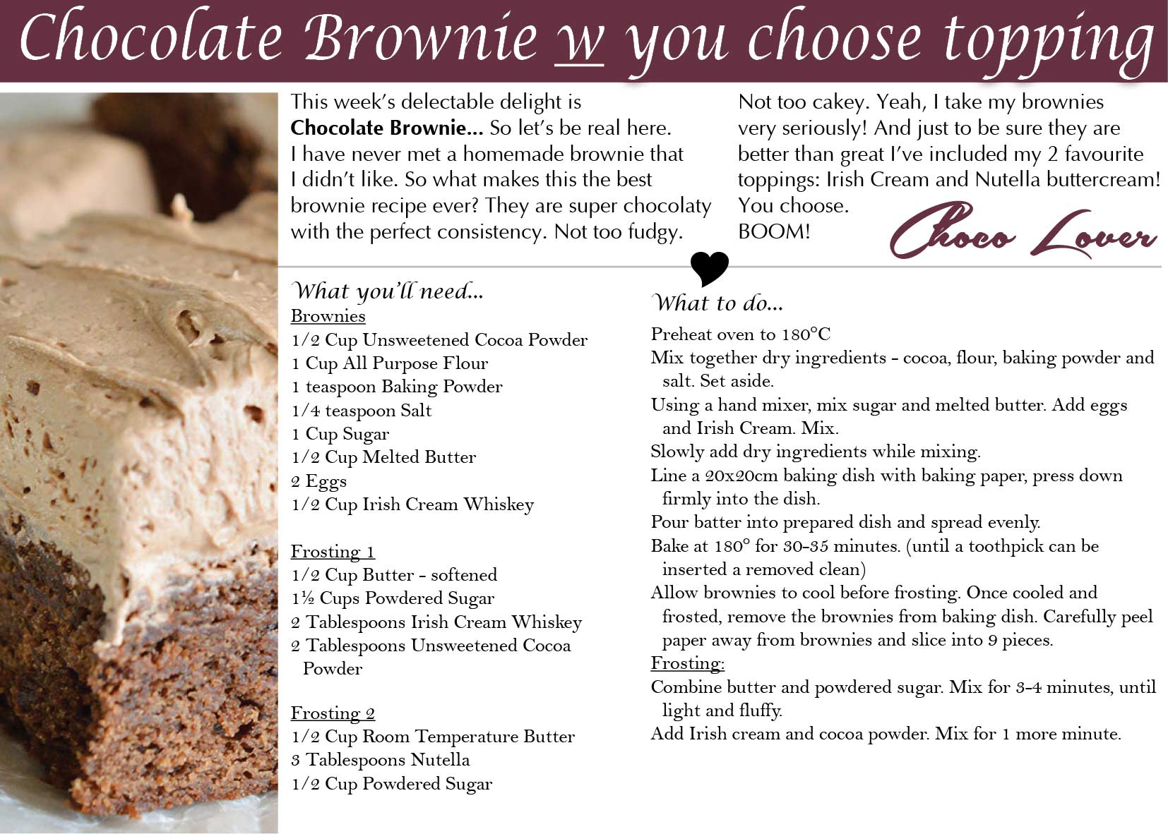 Chocolate Brownie You Choose The Topping Wanganui