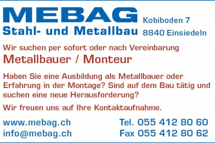 Inserat Metallbauer / Monteur